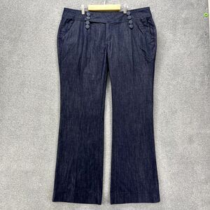 Flamingo Jeans Women XXL Blue double breasted‎ pocket button wide leg mid rise